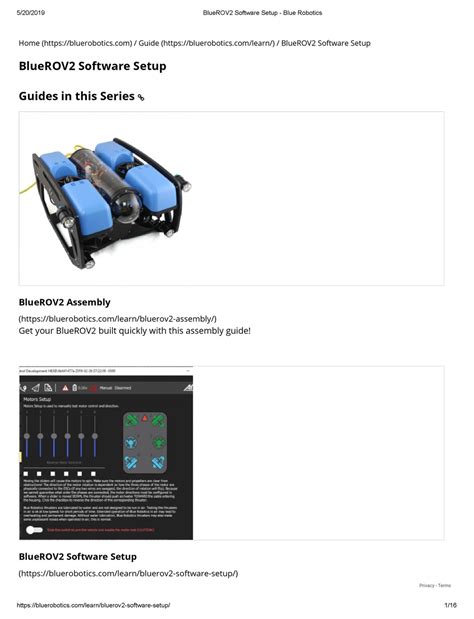 Blue Robotics BlueROV2 Software Setup User Manual PDF